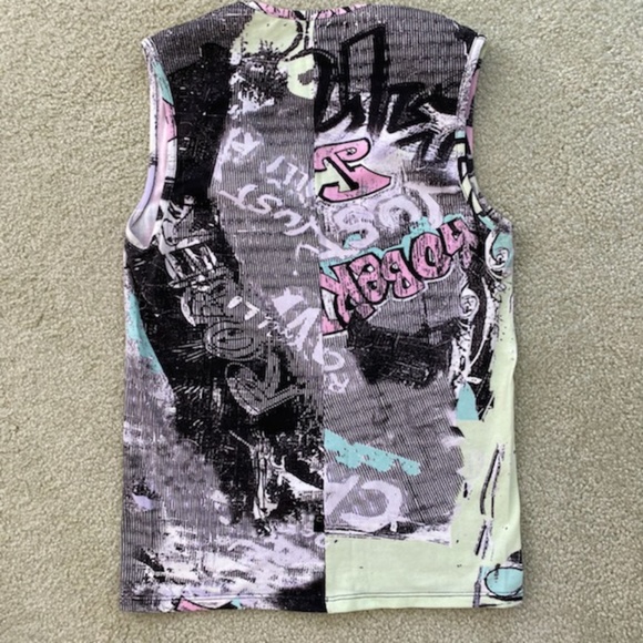 Just Cavalli Graphic Sleeveless Top, Size S - Picture 4 of 5